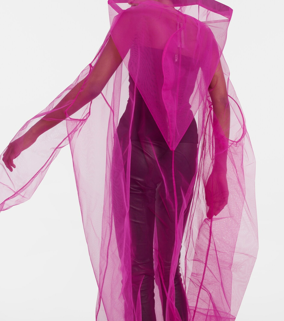 VIP【関税送料無料】希少 RICK OWENS FUCHSIA STRETCH DRESS Fuchsia semi-sheer asymmetric long dress - women - RICK