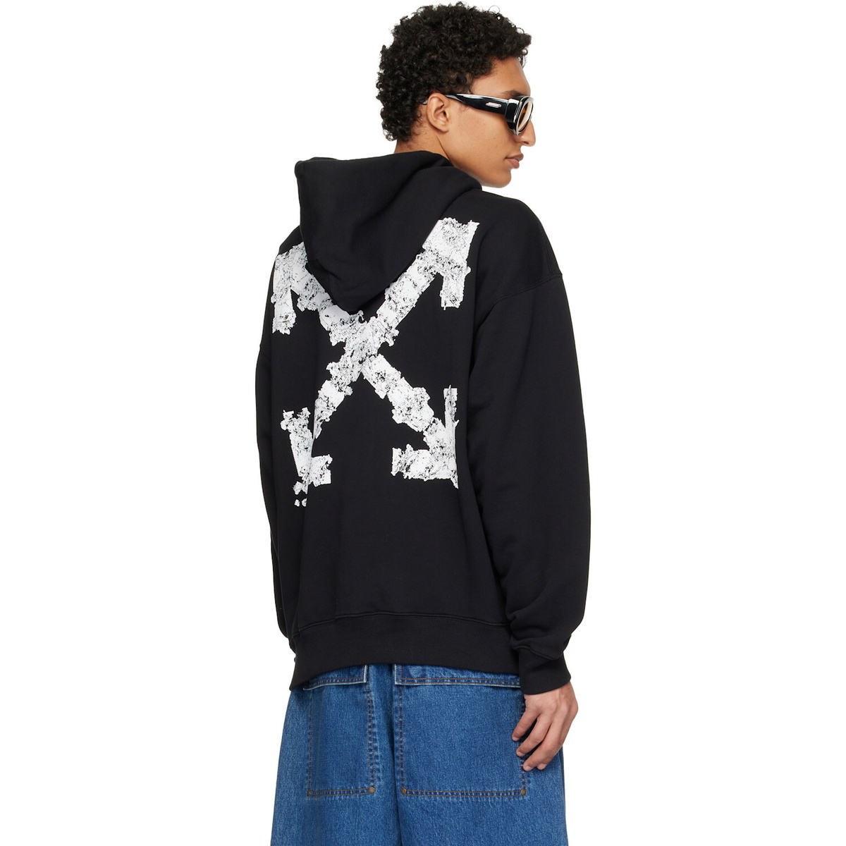 Off-White Black Heraldic Threshold Arrow Skate Hoodie
