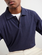 SEASE - Cotton and Cashmere-Blend Jersey Polo Shirt - Blue
