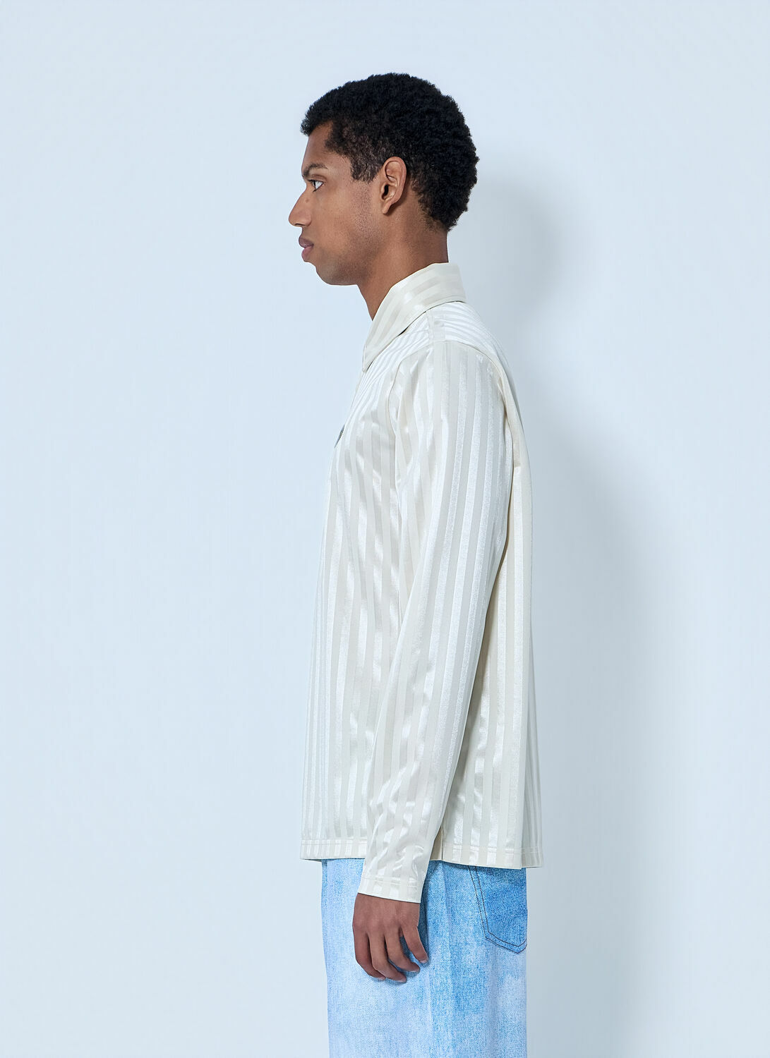 Metalwood Striped Long Sleeve Polo Shirt