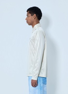 Metalwood Striped Long Sleeve Polo Shirt