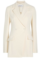 Another Tomorrow Double-breasted Fitted Jersey Blazer White