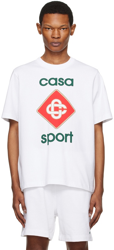 Photo: Casablanca White 'Casa Sport' T-Shirt