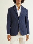 Barena - Borgo Tendon Crinkled Cotton-Poplin Blazer - Blue