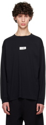 MM6 Maison Margiela Black Patch Long Sleeve T-Shirt