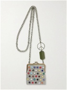 KAPITAL - Embellished Denim Pouch with Metal Chain