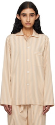 Tekla Beige Long Sleeve Pyjama Shirt