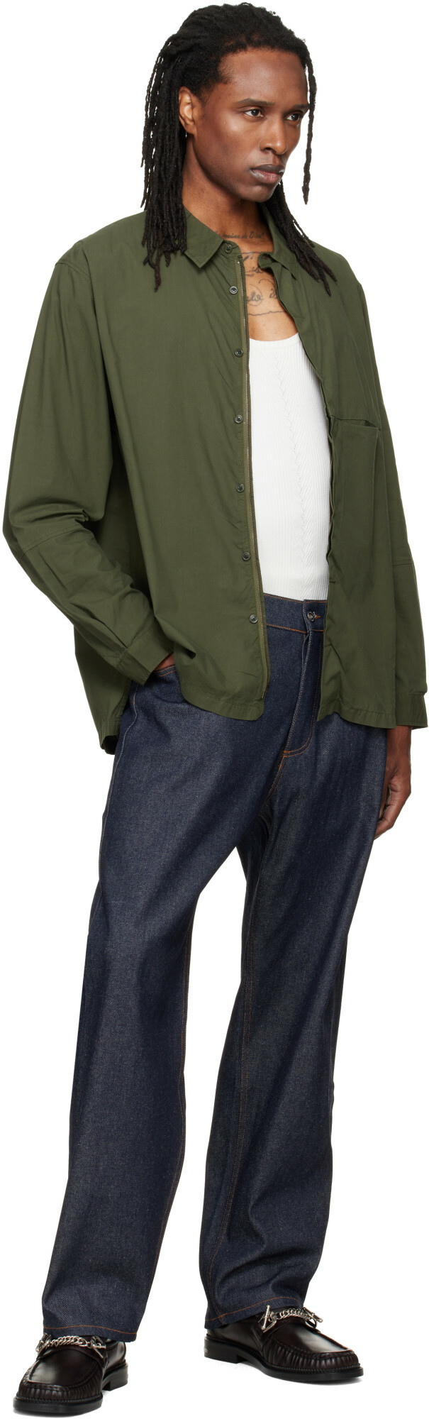 YMC Green Blackout Overshirt