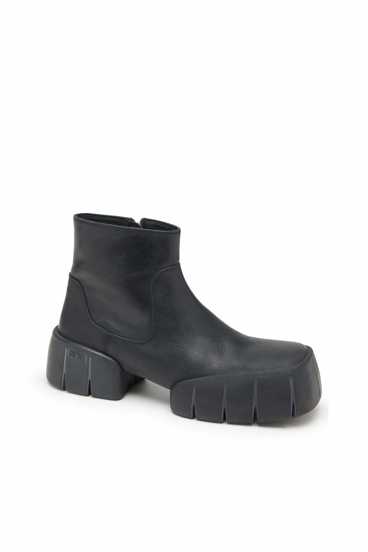 Diesel D-Tex-Oiled leather ankle boots with split sole - Boots Mens in Black