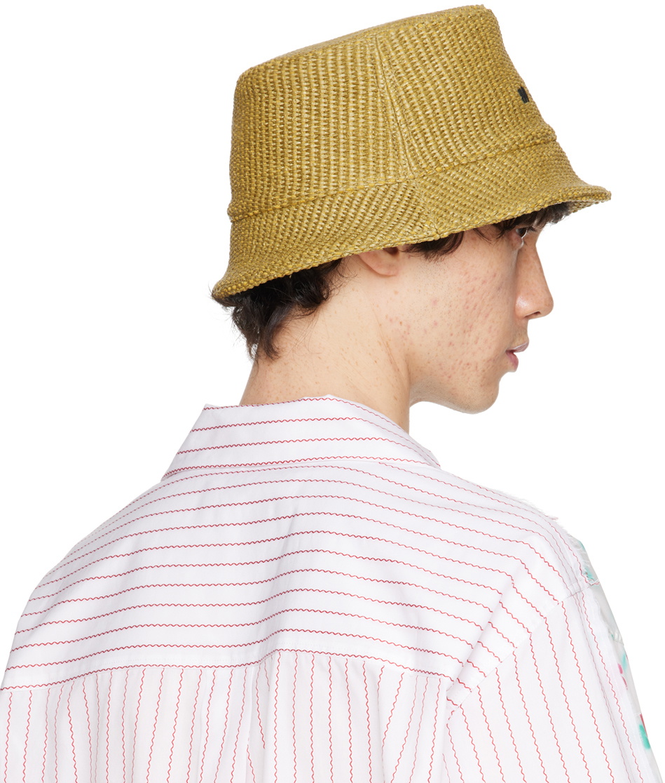Marni Khaki Logo Embroidery Bucket Hat Marni