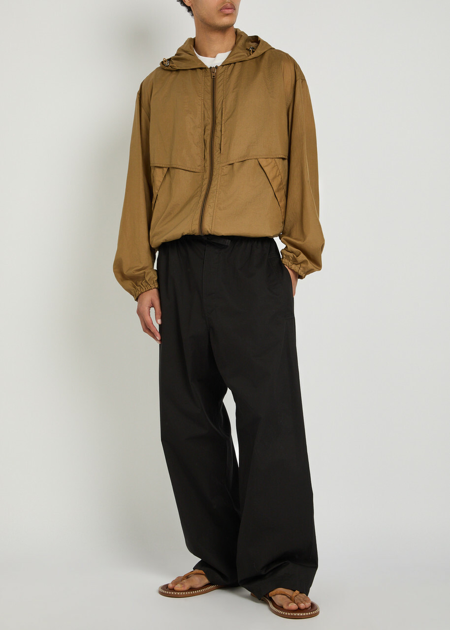 Lemaire Hooded Shell Windbreaker Jacket Brown