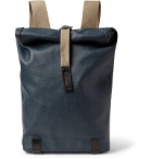 Brooks England - Pickwick Small Leather-Trimmed Cotton-Canvas Backpack - Blue
