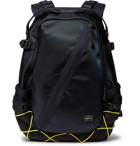 Porter-Yoshida & Co - Things Nylon-Twill and Cubic Eye-Piqué Backpack - Blue