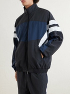 VETEMENTS - Logo-Embroidered Colour-Block Shell Track Jacket - Black