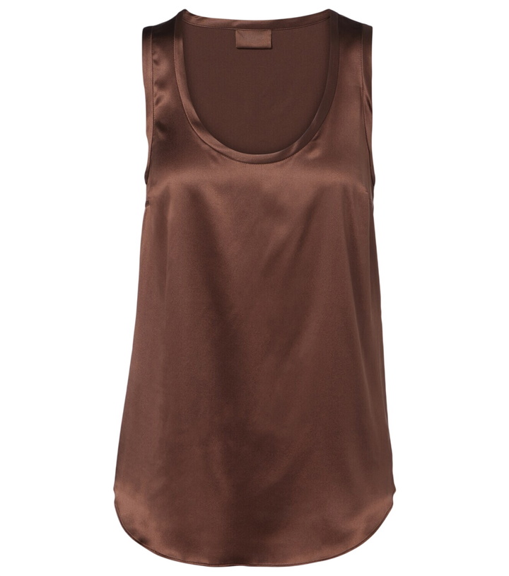 Photo: Brunello Cucinelli Silk-blend satin tank top
