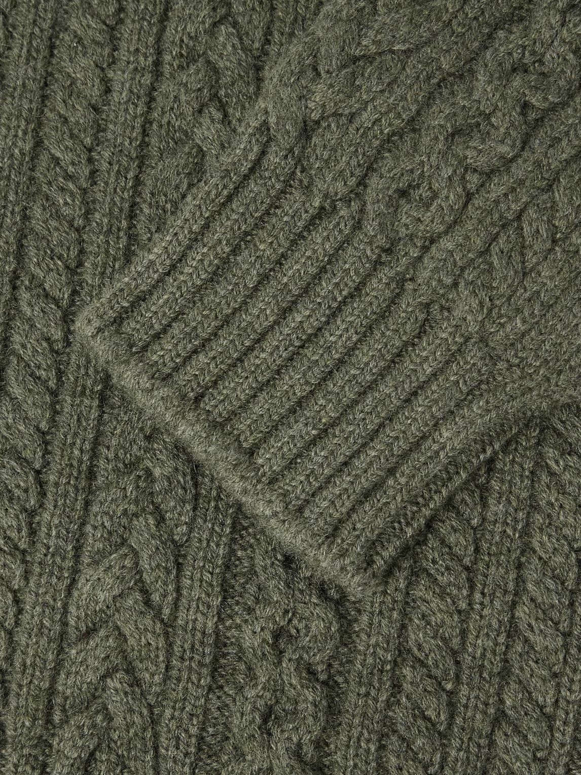 Purdey - Burlington Cable-Knit Wool and Cashmere Zip-Up Cardigan - Green