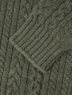 Purdey - Burlington Cable-Knit Wool and Cashmere Zip-Up Cardigan - Green