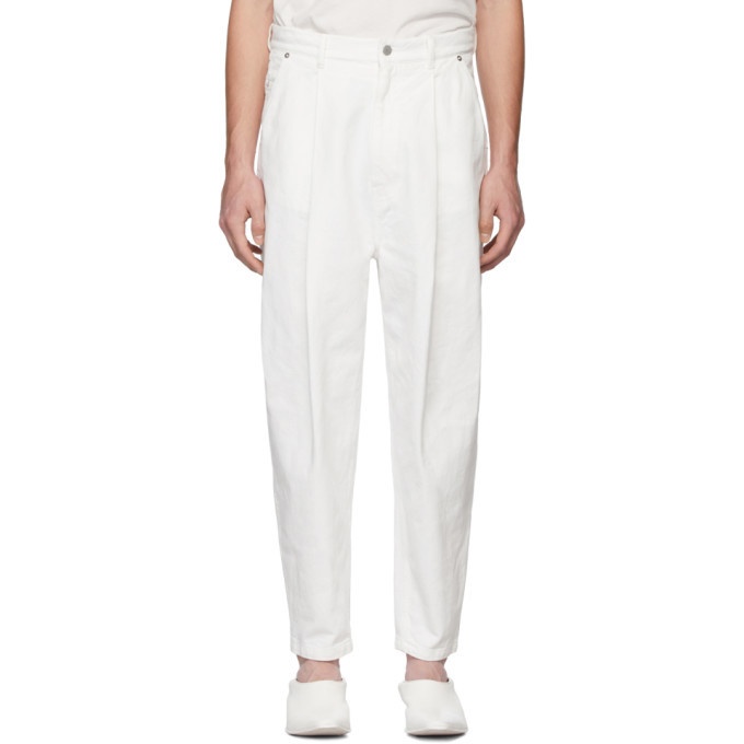 Photo: Hed Mayner White Pleated Jeans