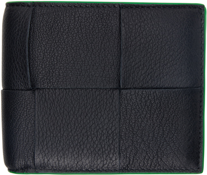 Photo: Bottega Veneta Black & Green Bi-Fold Wallet