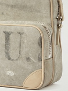 READYMADE - Suede-Trimmed Distressed Canvas Messenger Bag