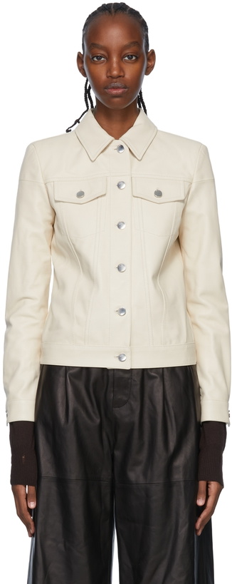 Photo: AMIRI Off-White Grained Leather Jacket