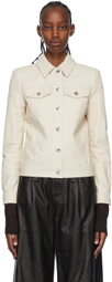 AMIRI Off-White Grained Leather Jacket