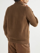 Zegna - Ribbed Cashmere Cardigan - Brown