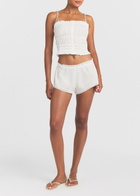 Skims Lace-trim Poplin Shorts White