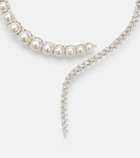 Yeprem Pearlescent 18kt white gold necklace with diamonds and pearls