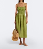 Asceno Verona checked cotton midi dress