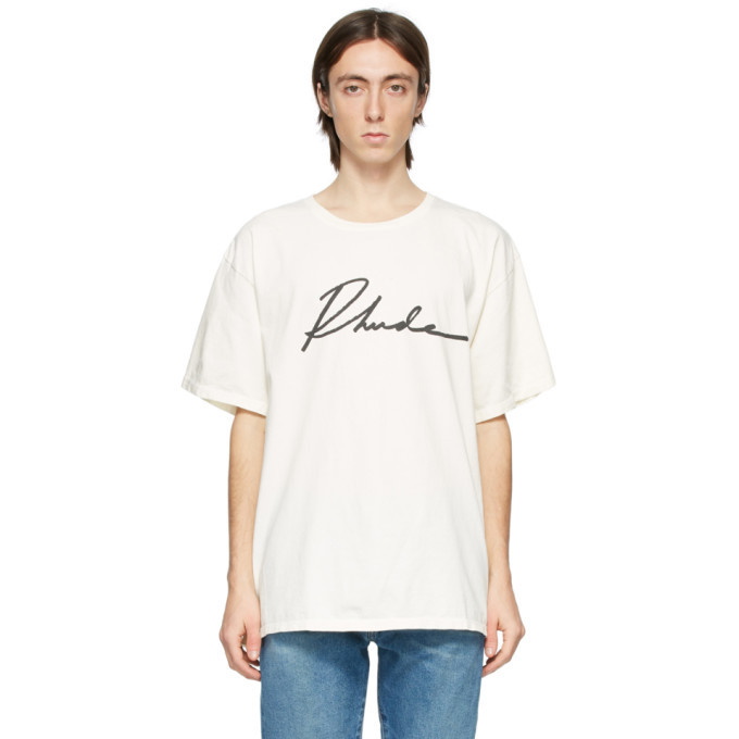 Photo: Rhude White Logo Script T-Shirt