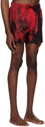 Hugo Red Printed Swim Shorts