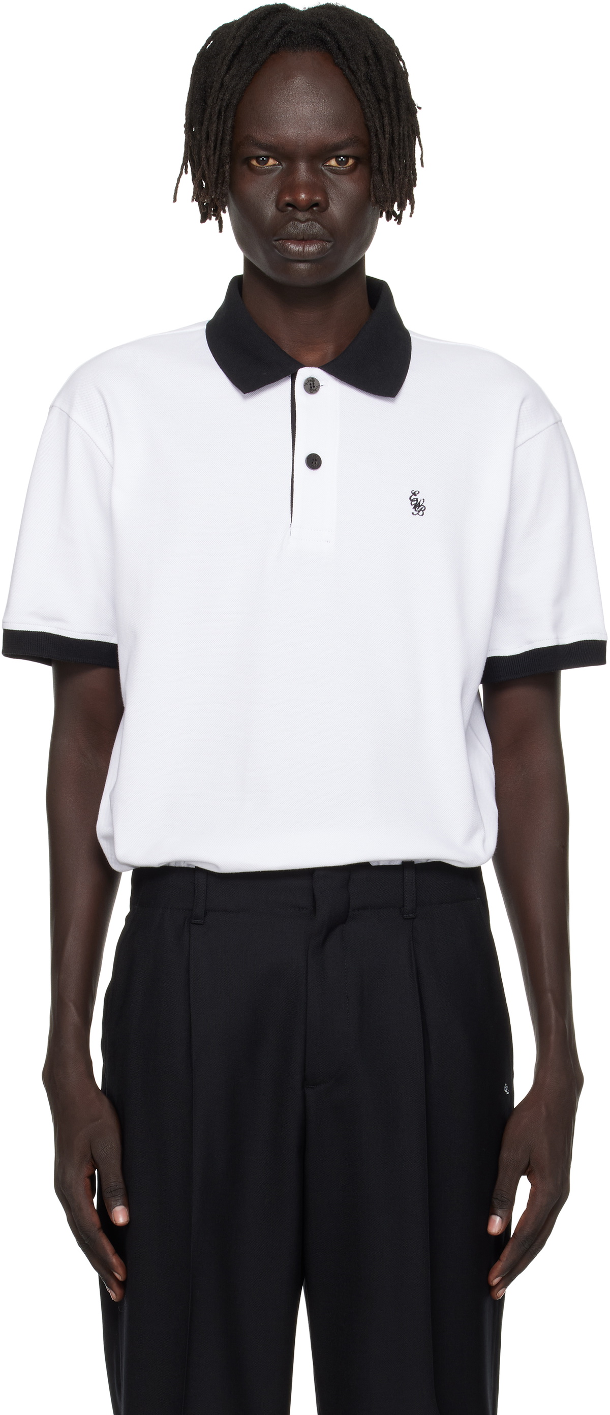 Ernest W. Baker White 'EWB' Embroidered Polo Ernest W. Baker
