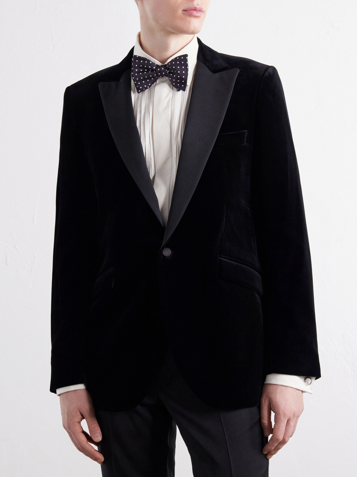 Favourbrook - Grosgrain-Trimmed Cotton-Velvet Tuxedo Jacket - Black