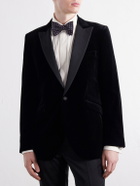 Favourbrook - Grosgrain-Trimmed Cotton-Velvet Tuxedo Jacket - Black