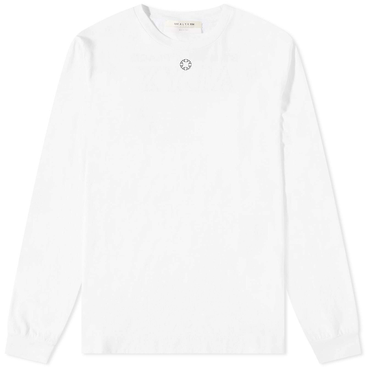 1017 ALYX 9SM Men's Long Sleeve Logo T-Shirt in White 1017 ALYX 9SM