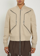 Rick Owens Heizer Flight Canvas Bomber Jacket Sand