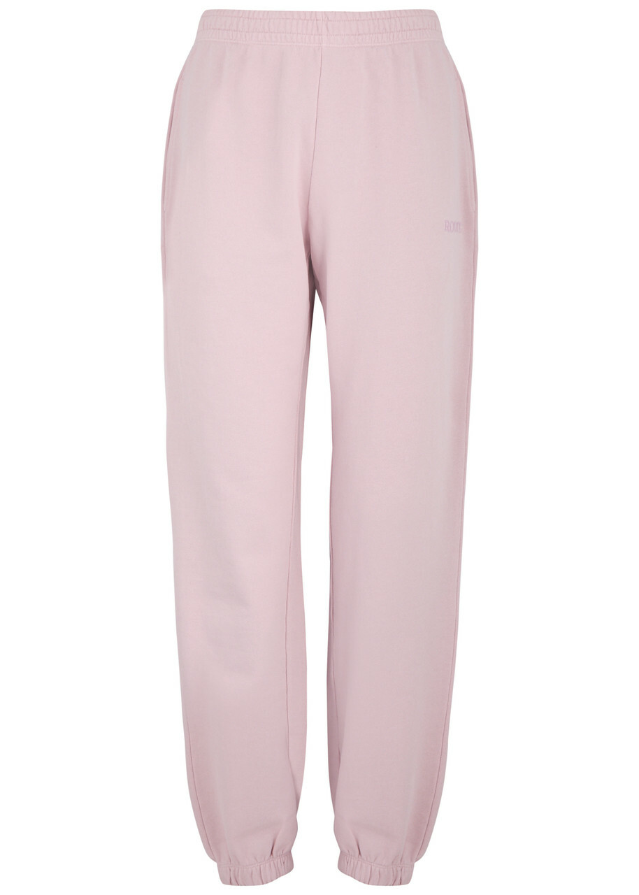 Rotate Sunday Classic Logo-embroidered Cotton Sweatpants Light Pink