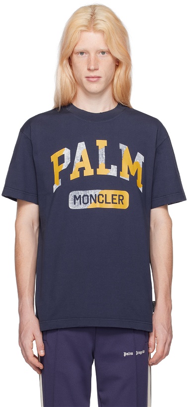Photo: Moncler Genius Moncler x Palm Angels Navy T-Shirt
