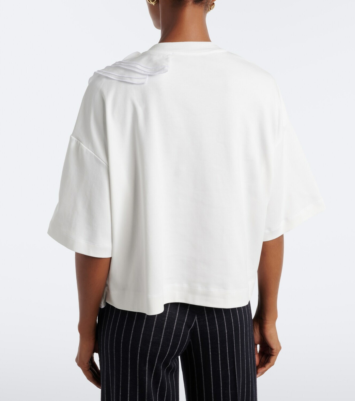 Max Mara Floral-appliqué cotton jersey T-shirt