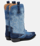 Ganni Denim cowboy boots