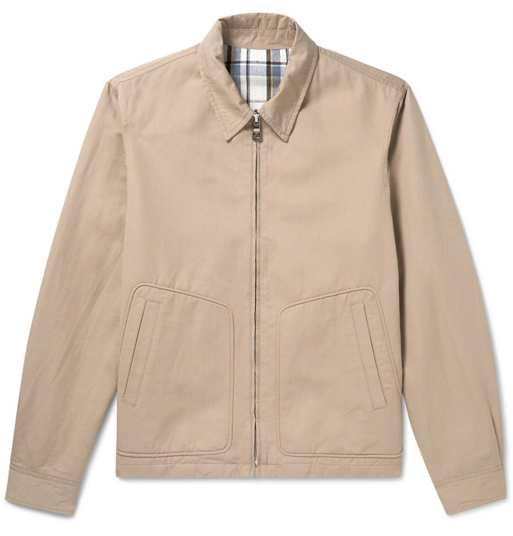 Photo: Mr P. - Reversible Checked Cotton and Linen-Blend Harrington Jacket - Multi