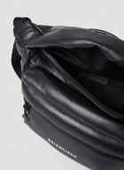 Puffy Logo Print Belt Bag in Black
