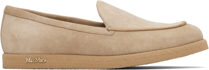 Photo: Max Mara Beige Soft Moc Loafers