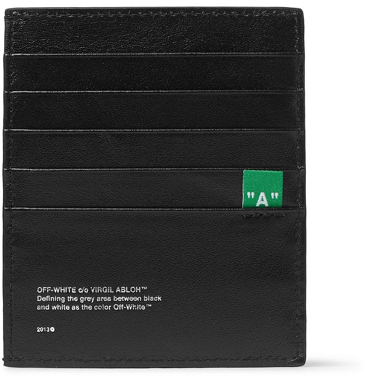 Photo: Off-White - Logo-Print Pebble-Grain Leather Cardholder - Men - Black