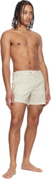 TOM FORD Off-White Paisley Print Nylon Swim Shorts