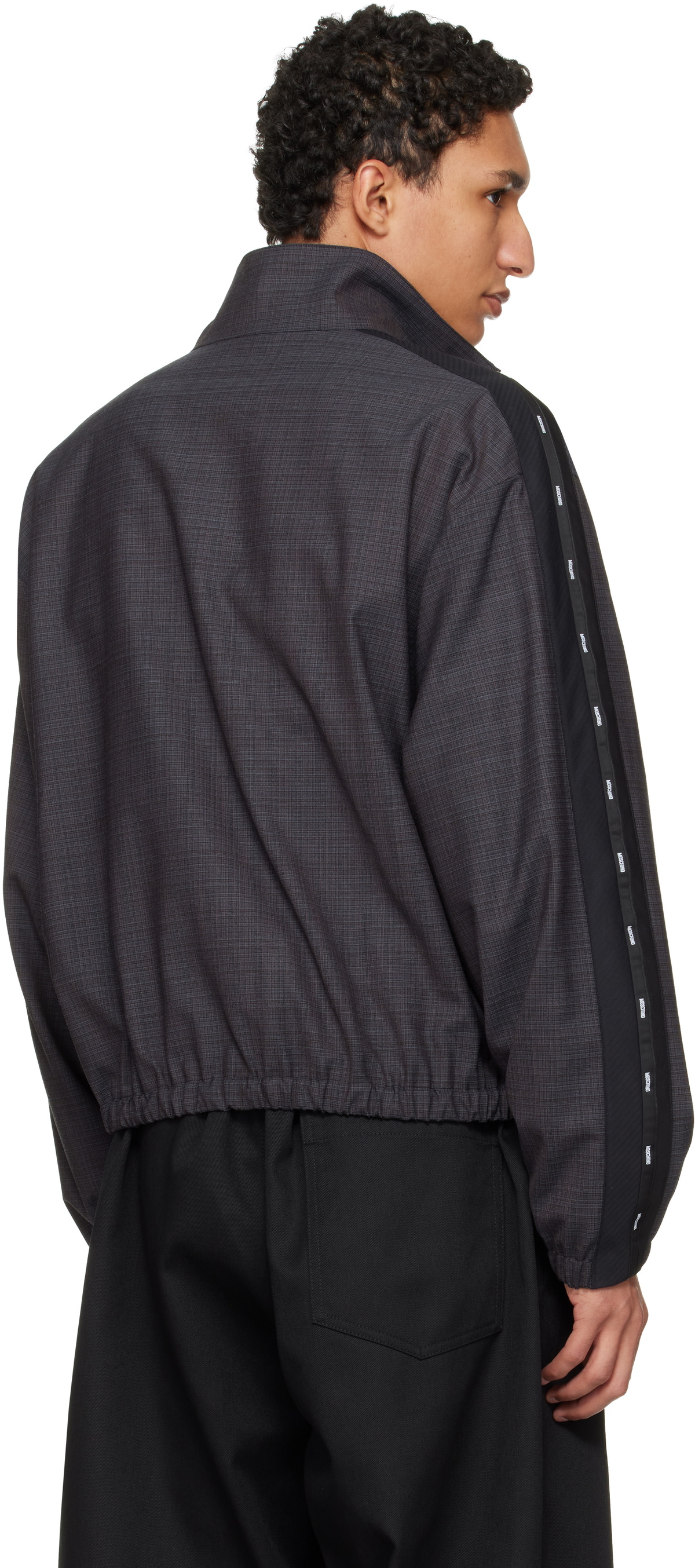 Moschino Gray Logo Tape Jacket