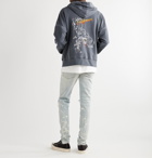 Greg Lauren - Embroidered Loopback Cotton and Hemp-Blend Jersey Hoodie - Blue