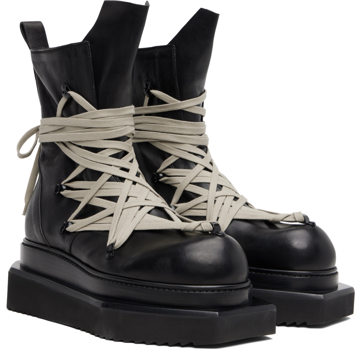 Rick Owens Black Concordians Megalace Turbo Cyclops Boots Rick Owens