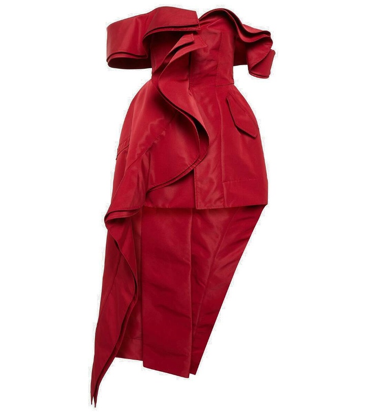 Photo: Alexander McQueen Gathered asymmetric faille gown